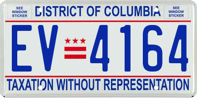 DC license plate EV4164