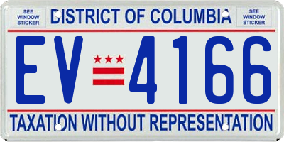 DC license plate EV4166