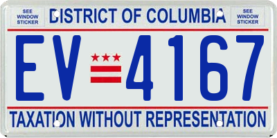DC license plate EV4167