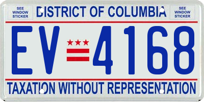 DC license plate EV4168