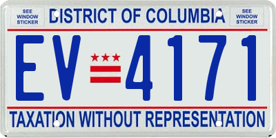 DC license plate EV4171