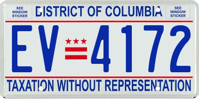 DC license plate EV4172