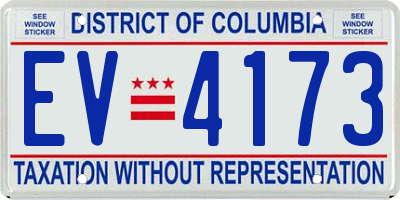 DC license plate EV4173