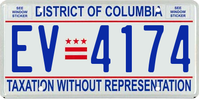 DC license plate EV4174