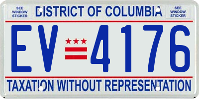 DC license plate EV4176