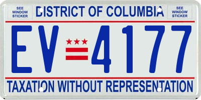 DC license plate EV4177