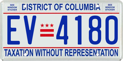 DC license plate EV4180