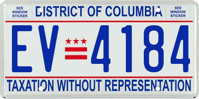 DC license plate EV4184