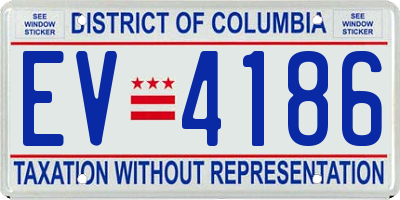 DC license plate EV4186