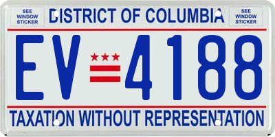 DC license plate EV4188