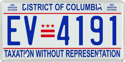DC license plate EV4191