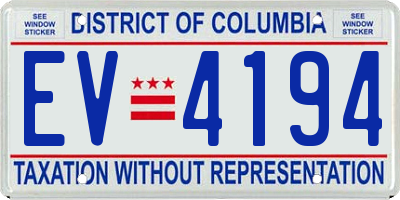 DC license plate EV4194