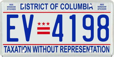 DC license plate EV4198