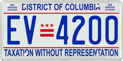 DC license plate EV4200