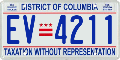 DC license plate EV4211