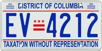 DC license plate EV4212