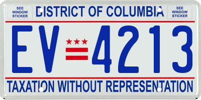 DC license plate EV4213