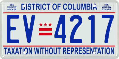 DC license plate EV4217
