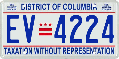 DC license plate EV4224