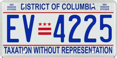 DC license plate EV4225