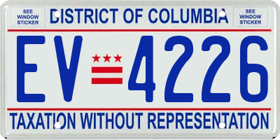 DC license plate EV4226
