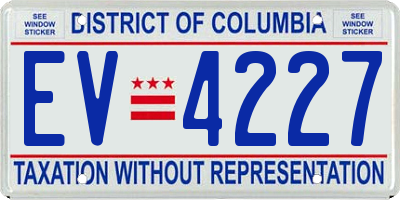 DC license plate EV4227