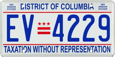 DC license plate EV4229