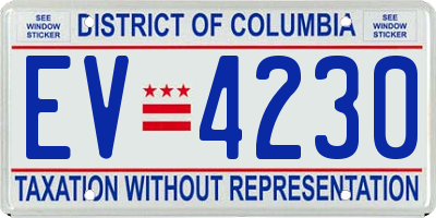 DC license plate EV4230