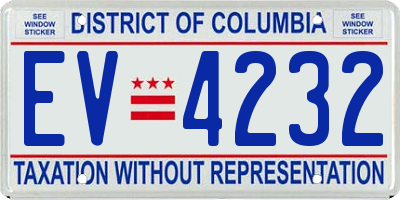 DC license plate EV4232