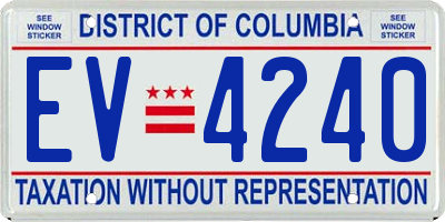 DC license plate EV4240