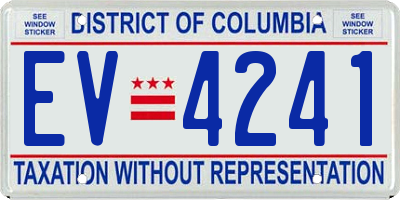 DC license plate EV4241
