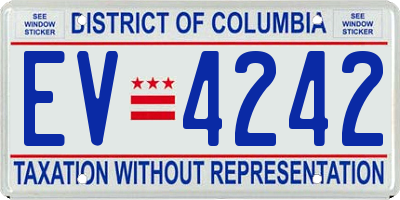 DC license plate EV4242