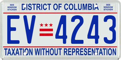 DC license plate EV4243