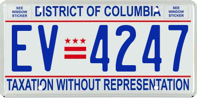 DC license plate EV4247