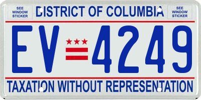 DC license plate EV4249