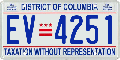 DC license plate EV4251