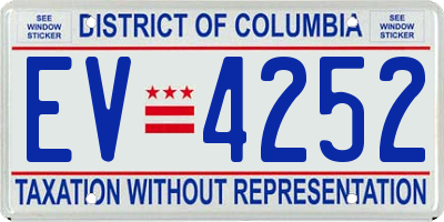 DC license plate EV4252
