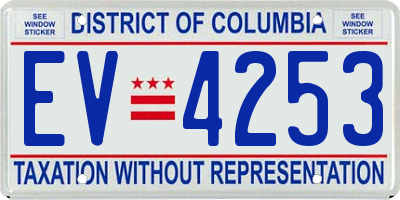DC license plate EV4253