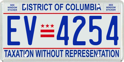 DC license plate EV4254