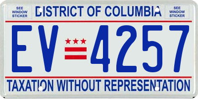DC license plate EV4257