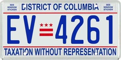 DC license plate EV4261