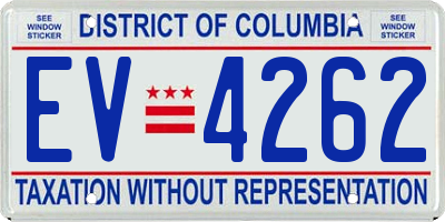 DC license plate EV4262