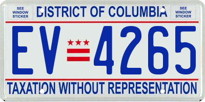 DC license plate EV4265