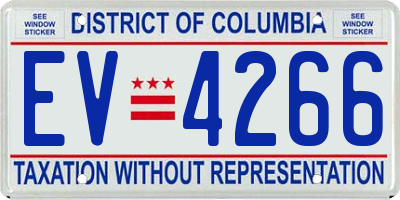 DC license plate EV4266