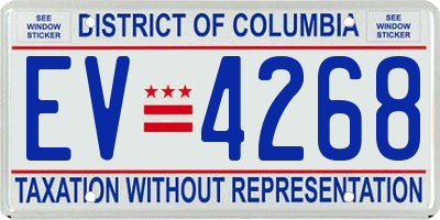 DC license plate EV4268