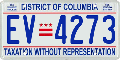 DC license plate EV4273