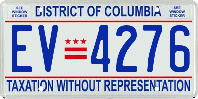 DC license plate EV4276