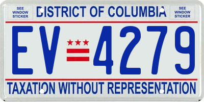 DC license plate EV4279