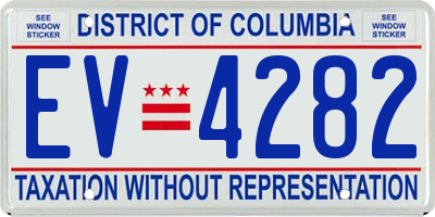 DC license plate EV4282