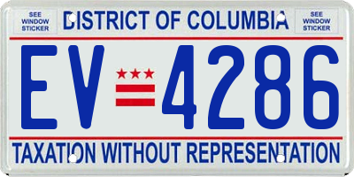 DC license plate EV4286